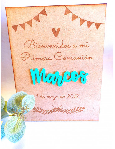 Cartel Bienvenida Comunión - Personalizado - Envío Gratis