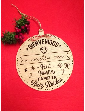 Placa de Navidad Bienvenida...