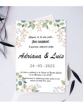 Invitacion de Boda Floral -...